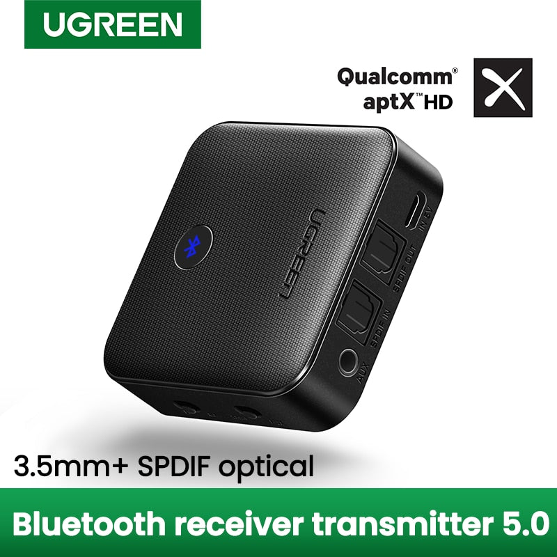 UGREEN Bluetooth 5.0 Receiver Transmitter aptX HD CSR8675 for TV Headphones Optical 3.5mm SPDIF Bluetooth AUX Audio Adapter