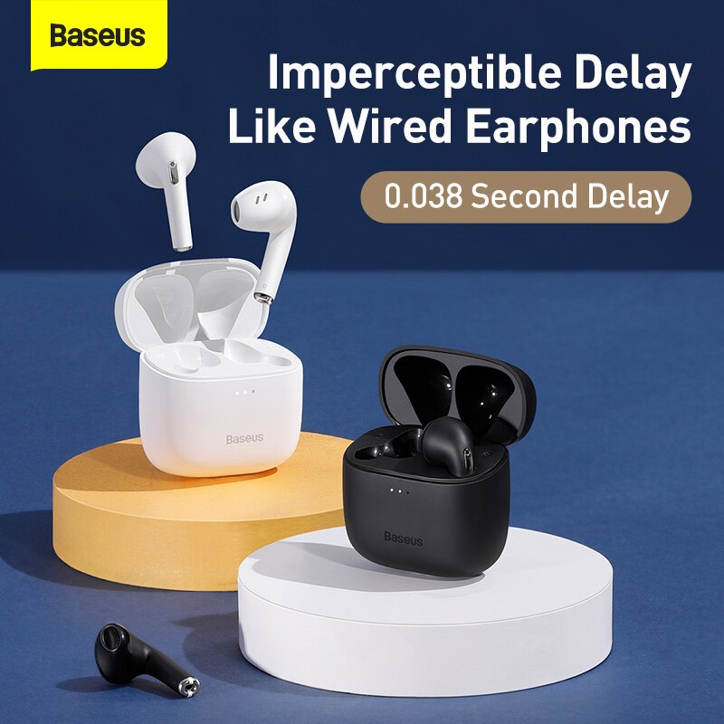 Baseus E8 TWS Wireless Earphone Bluetooth Headphone True Wireless Earbuds Gaming Headset HD Stereo Ear Buds For iPhone 12 Xiaomi