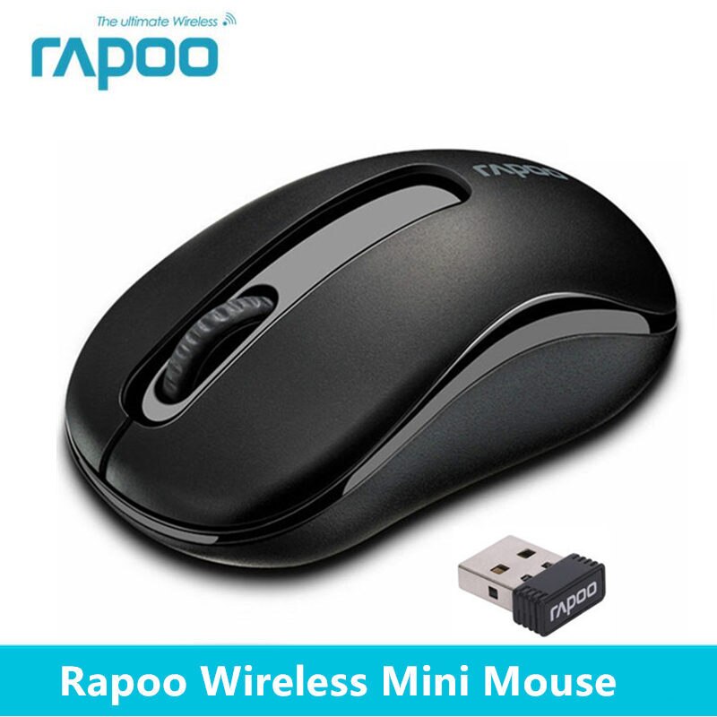 Original Rapoo 2.4G Mini Optical Wireless Mouse Reliable 1000DPI Mice with Nano USB Receiver for Computer Laptop Desktop Office