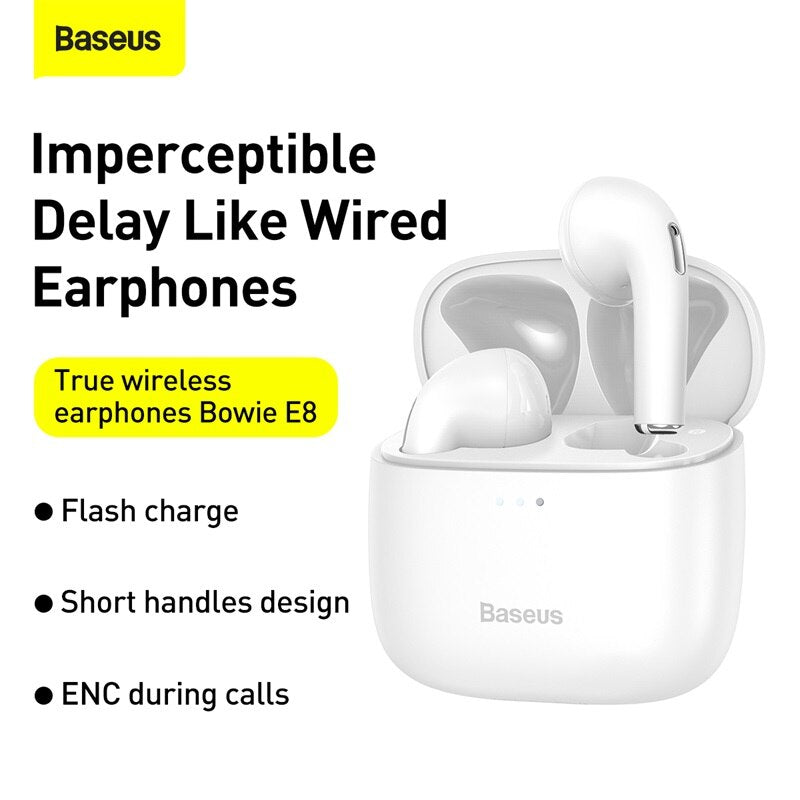 Baseus E8 TWS Wireless Earphone Bluetooth Headphone True Wireless Earbuds Gaming Headset HD Stereo Ear Buds For iPhone 12 Xiaomi